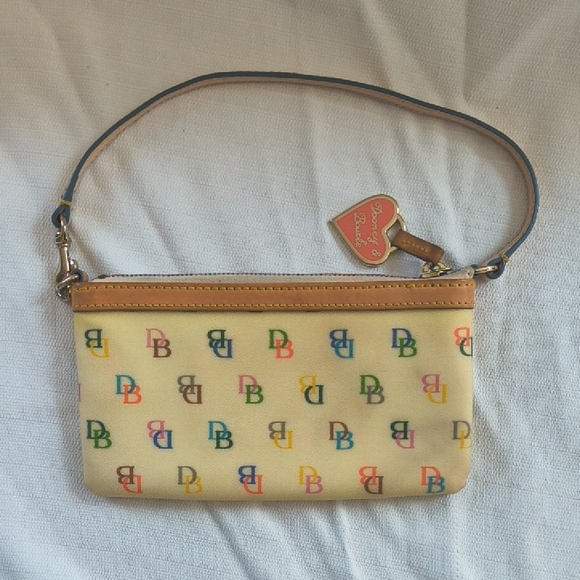 Dooney & Bourke Handbags - Dooney & Bourke Y2K Beige Multicolor Logo Wristlet